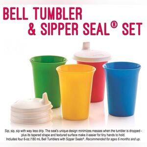 Colorful Bell Tumbler & Sipper Seal Set